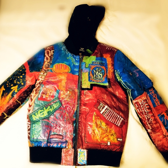 UND'UN Other - UND'UN Hooded Biker Bomber 'Nay Palm'